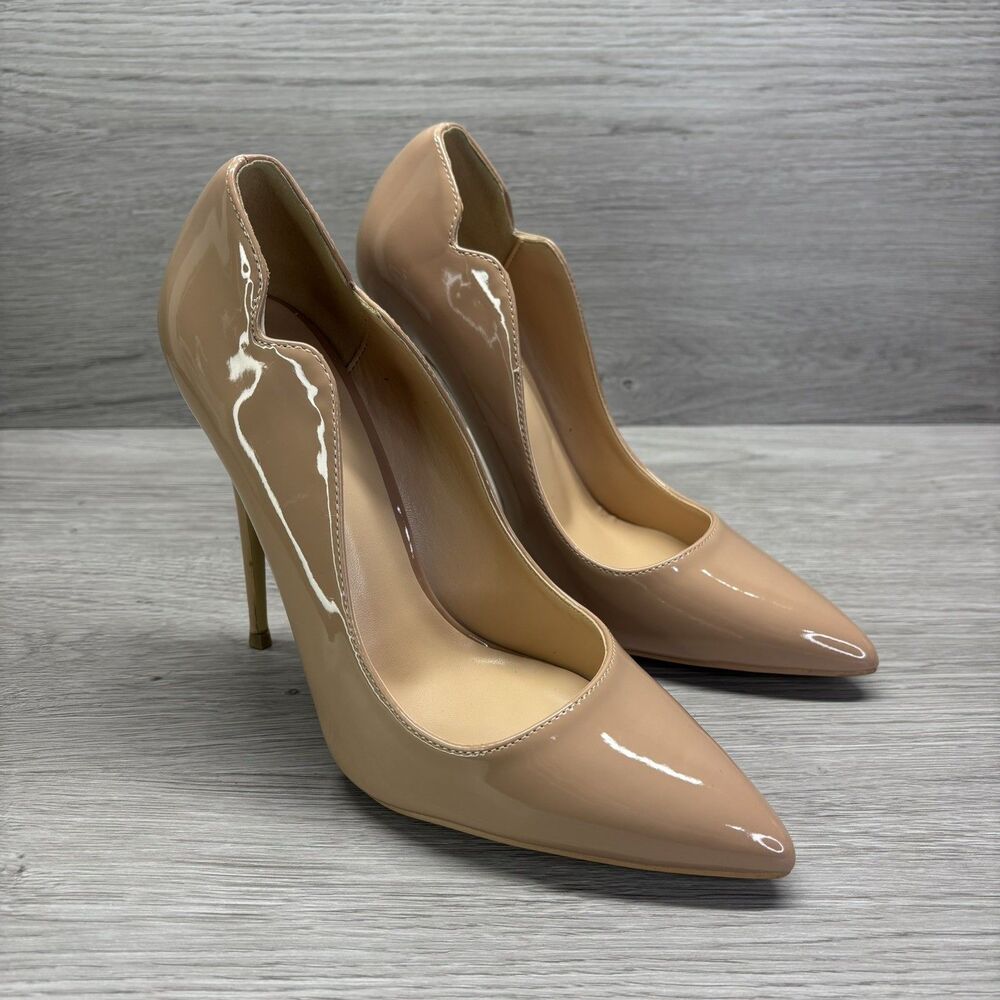 COLETER Women's 4 Inch Pumps Pointy Toe Dress Shoes Stiletto Pumps Sz 7.5 Beich